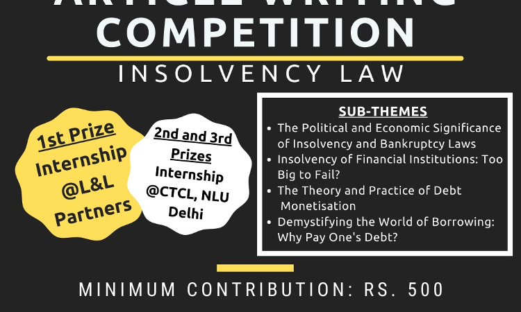 Article Writing Competition On Insolvency Law By IDIA, Delhi Chapter: Register By Feb 27